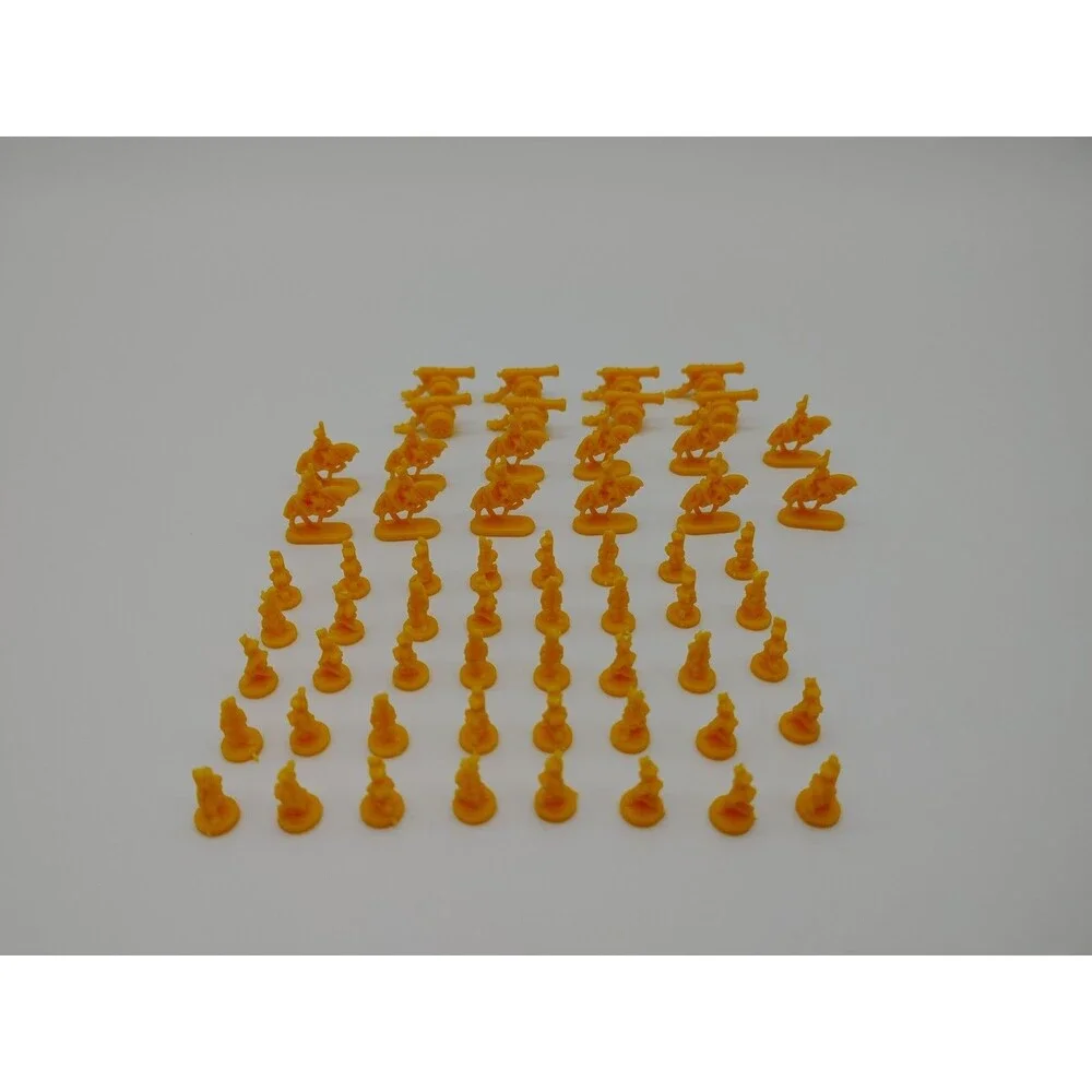 1993 Risk Board Game Yellow Army Pieces Set Mini Soldiers Tanks Cannons 60 Total